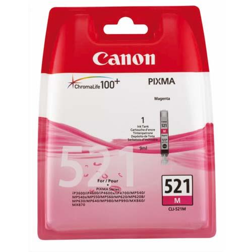 [875046] CANON Cartouche Jet d'encre Magenta CLI521M (dont eco-taxe de 0,01 €)