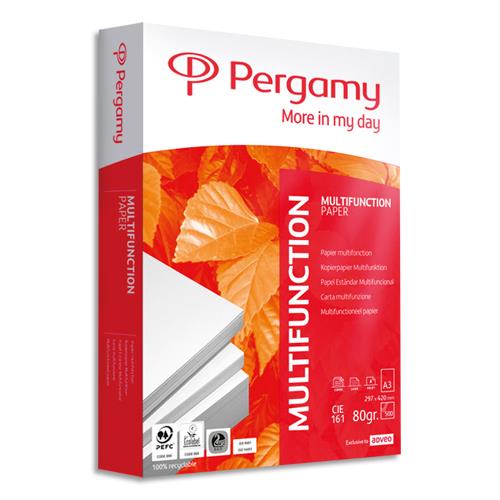 [900027] PERGAMY Ramette 500 feuilles papier très Blanc Multifonction A3 80g CIE 161