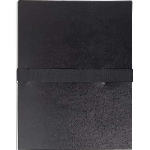 [143778] EXACOMPTA Chemise extensible en balacron. Rabat en pied, fermeture par sangle scratch. Coloris Noir