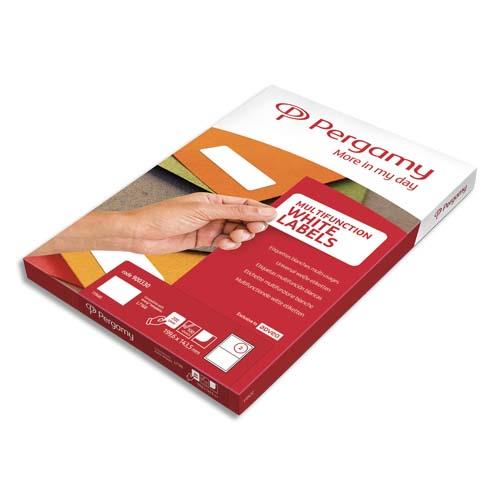 [900348] PERGAMY Boîte 1600 étiquettes 99,1x33,9mm multi-usage en planche A4. Coins arrondis