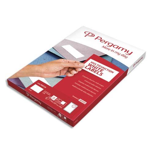[900355] PERGAMY Boîte 2400 étiquettes 70x35mm multi-usage en planche A4. Coins carrés
