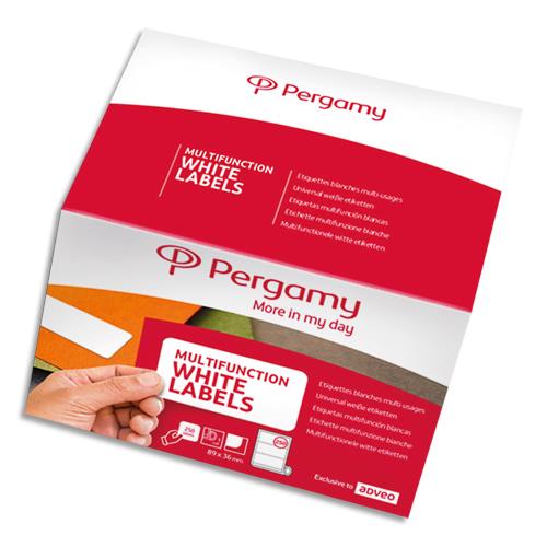 [900365] PERGAMY Boîte 250 étiquettes 89x36mm multi-usage en rouleau. Coins arrondis