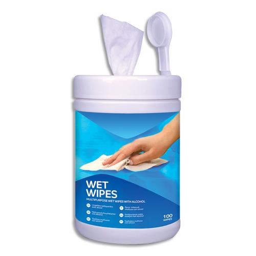[900747] ALBIORE Boîte de 100 lingettes multi-usages imprégnées à base d'alcool