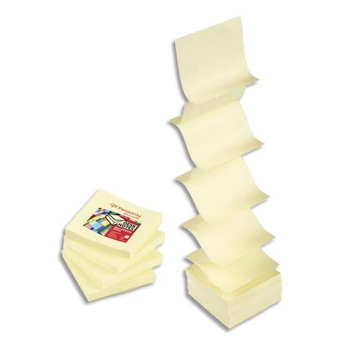 [900762] PERGAMY Bloc de 100 feuilles repostionnables accordéon dimensions 7,6x7,6cm. Coloris Jaune