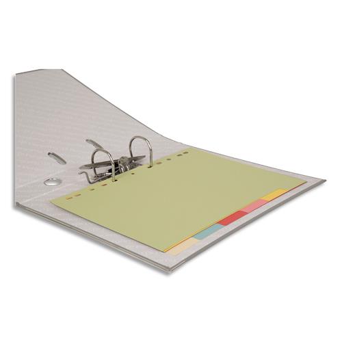 [901241] PERGAMY Jeu 6 intercalaires neutres 6 touches carte recyclée 170g. Format A4. Coloris assortis pastel