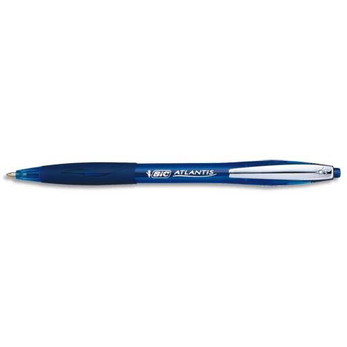 [144806] BIC Ecriture Atlantis Soft Stylos-Bille Rétractables Pointe Moyenne (1,0 mm) - Encre Bleue