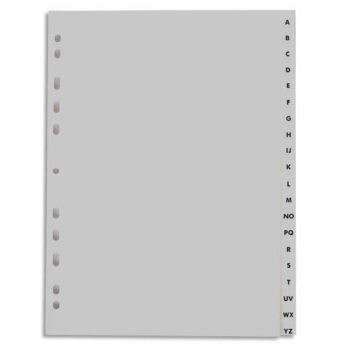 [901618] PERGAMY Jeu 20 intercalaires alphabétiques A-Z polypropylène format A4+. Coloris Blanc