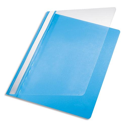 [901652] PERGAMY Chemise de présentation à lamelle en PP 17/100eme format A4. Coloris Bleu clair