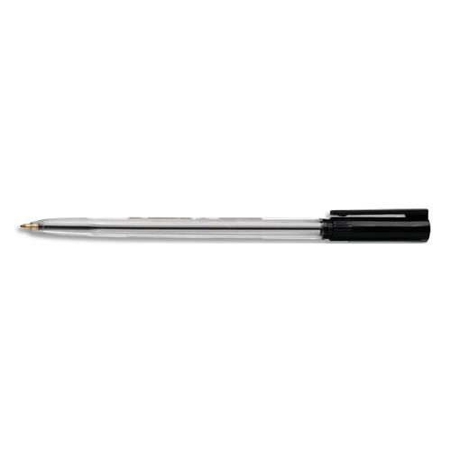 [901813] PERGAMY Stylo à bille pointe moyenne encre Noir corps plastique cristal avec capuchon