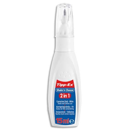 [144866] TIPP-EX Stylo correcteur 2 en 1 pointe métal fine et applicateur mousse, contenance 15ml