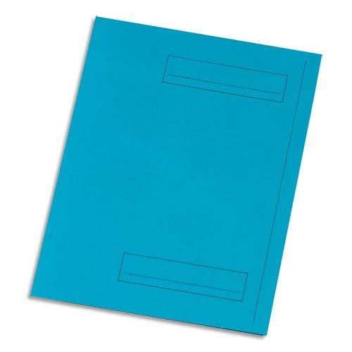 [903741] Paquet de 50 sous-dossiers imprimés en kraft 160gr à 2 rabats. Format 24x32cm. Coloris Bleu