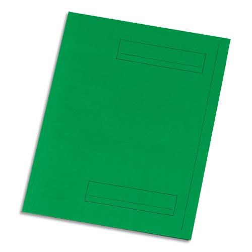 [903768] Paquet de 50 sous-dossiers imprimés en kraft 160gr à 2 rabats. Format 24x32cm. Coloris vert