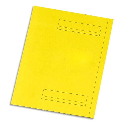 [903776] Paquet de 50 sous-dossiers imprimés en kraft 160gr à 2 rabats. Format 24x32cm. Coloris Jaune