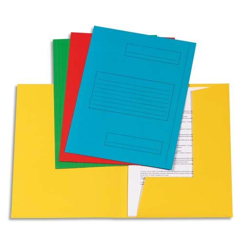 [903784] Paquet de 50 sous-dossiers imprimés en kraft 160gr à 2 rabats. Format 24x32cm. Coloris assortis