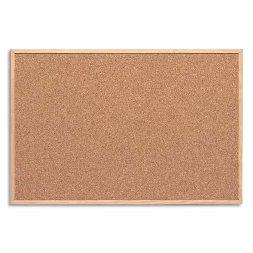 [906713] Tableau en Liège cadre bois, fixation fournie, livré avec 6 épingles - Format : L90 x H60 cm (dont eco-taxe mobilier de 0,12 €)