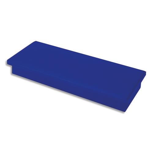 [911062] Plaquette de 2 aimants rectangulaires Bleu sans téton - Format : 2,3 x 5,5 cm