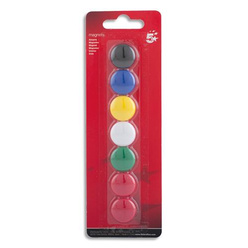 [911143] Boîte de 7 aimants 20 mm ronds assortis