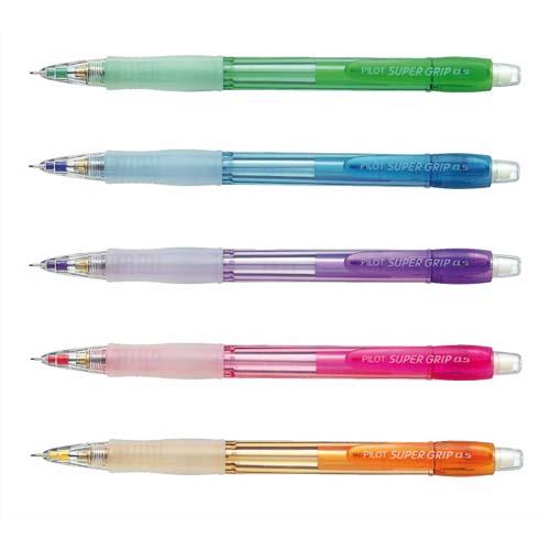 [145183] PILOT Porte-mines SUPERGRIP 0,5mm corps plastique avec grip caoutchouc coloris néon assortis