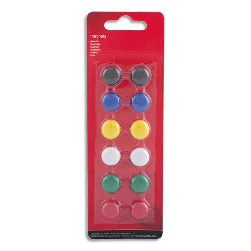 [911267] Boîte de 12 aimants 15 mm ronds assortis