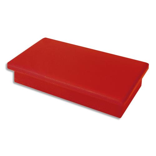[911380] Plaquette de 7 aimants rectangulaires Rouge sans téton - Format : 1,2 x 2,5 cm