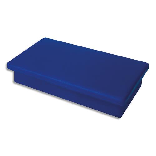 [911488] Plaquette de 4 aimants rectangulaires Bleu sans téton - Format : 1,1 x 2,7 cm