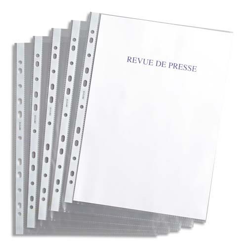 [929202] Sachet de 100 pochettes perforées en polypropylène 4,5/100e grainé, perforation 11 trous