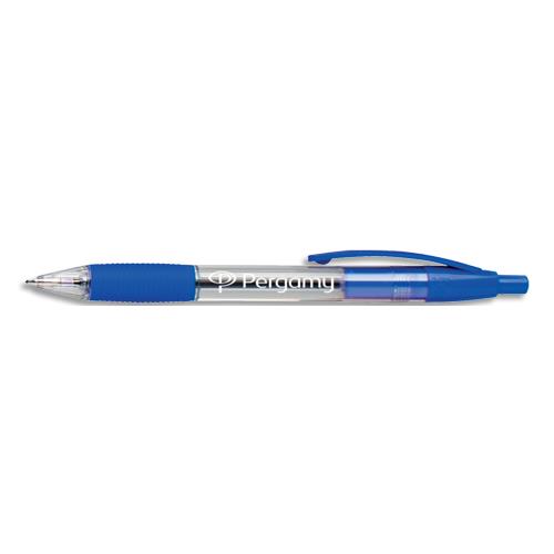 [960992] Stylo à bille rétractable avec grip confort pointe moyenne encre Bleue corps plastique