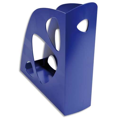 [962329] Porte-revues ECO en polystyrène, Bleu - Dos 7,7 cm, H25,7 x P24,8 cm
