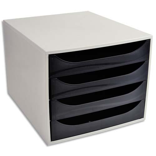 [962353] Module de classement ECO 4 tiroirs, Gris/Noir - Dim. : L28,4 x H23,4 x P34,8 cm