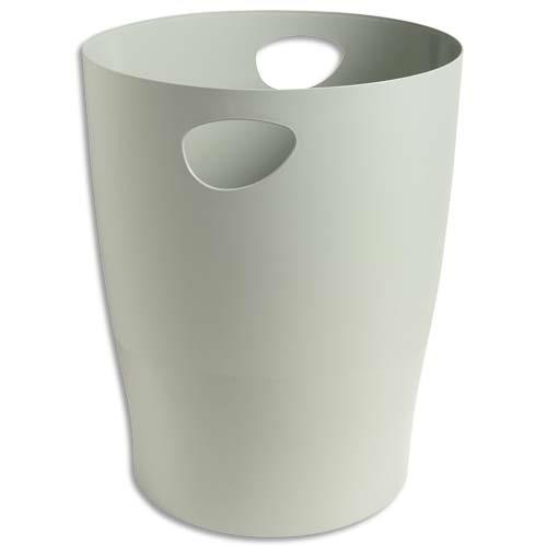 [962413] Corbeille à papier 15L en polystyrène, Gris - Diamètre 26 cm, hauteur 33,5cm