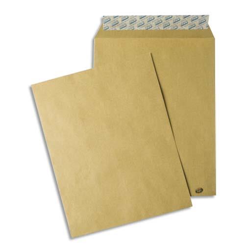 [145812] GPV Paquet de 50 pochettes kraft brun auto-adhésives 85g format C4 229 x 324 mm