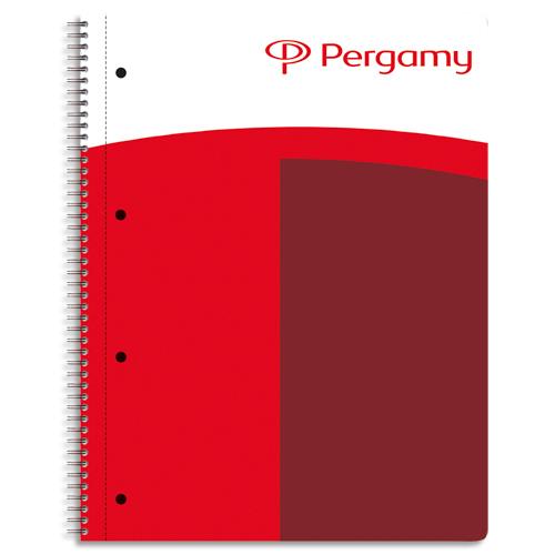 [990615] PERGAMY Cahier spiralé 160pages 80g 5x5 format A4.Feuille détachable perforée.Couverture rembordée rigide