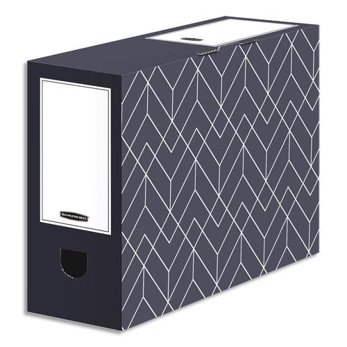 [446255] BANKERS BOX Boîte archives dos de 10 cm HEAVY DUTY DESIGN. Montage manuel. Coloris Gris ardoise