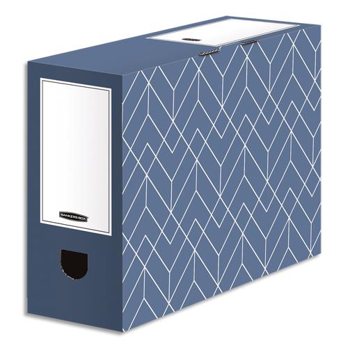 [446256] BANKERS BOX Boîte archives dos de 10 cm HEAVY DUTY DESIGN. Montage manuel. Coloris bleu