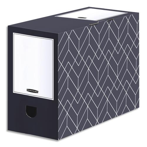 [446259] BANKERS BOX Boîte archives dos de 15 cm HEAVY DUTY DESIGN. Montage manuel. Coloris Gris ardoise