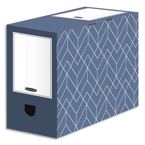 [446263] BANKERS BOX Boîte archives dos de 15 cm HEAVY DUTY DESIGN. Montage manuel. Coloris bleu