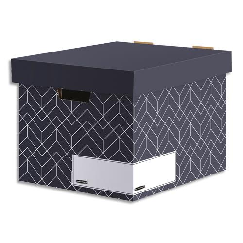 [446264] BANKERS BOX Caisse archives HEAVY DUTY DESIGN. Montage manuel. Coloris Gris ardoise