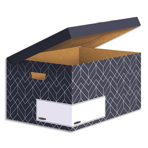 [446266] BANKERS BOX Conteneur archives HEAVY DUTY DESIGN. Montage manuel. Coloris Gris ardoise