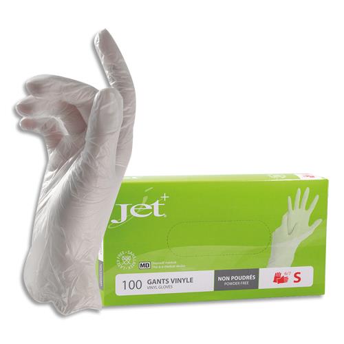 [446667] Boîte de 100 Gants en vinyle non poudré dispositif médical longueur 24 cm Taille 7