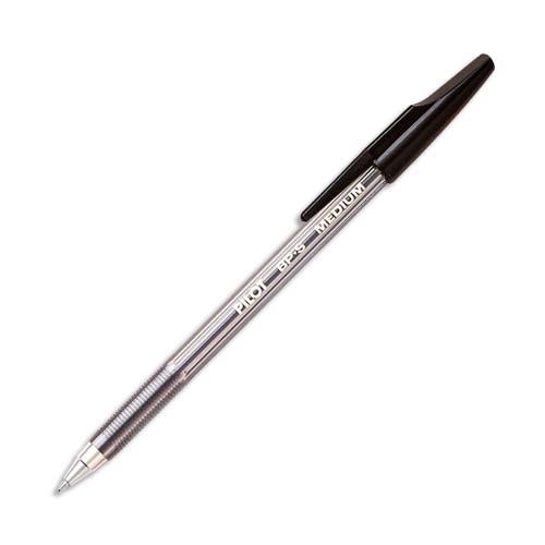 [026390] PILOT Stylo à bille rechargeable pointe moyenne encre Noire corps plastique cristal avec capuchon BP-SM