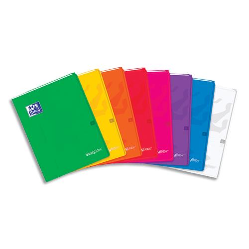 [390312] OXFORD Cahier easyBook couverture PP reliure piqûre 96 pages 5x5 format 24x32cm. Coloris assortis