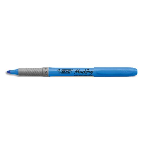 [437754] BIC Highlighter Grip Surligneurs Pointe Biseautée - Bleu