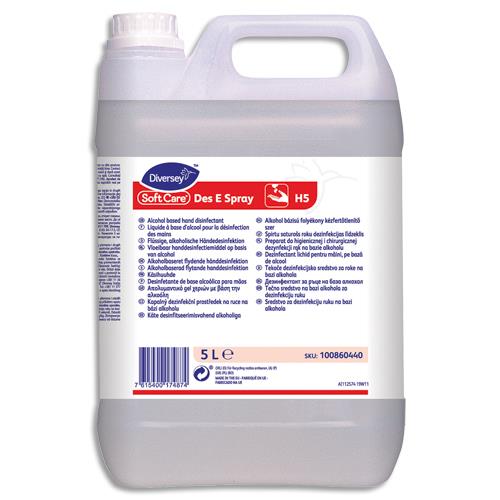 [440552] SOFT CARE Bidon de 5 litres de solution hydro-alcoolique, pour les mains, sans parfum, sans colorant