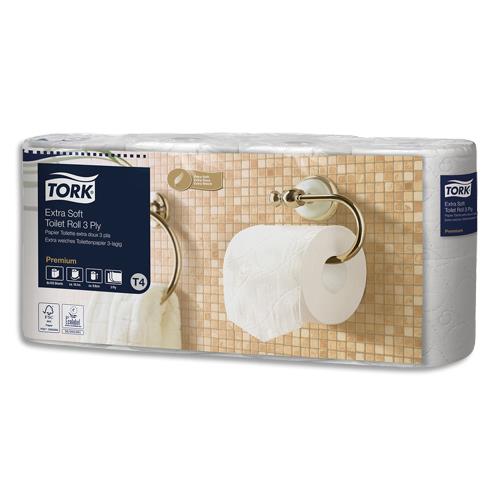 [446653] TORK Colis de 56 rouleaux de Papier toilette Traditionnal 3 plis blancs 155 feuilles Ecolabel