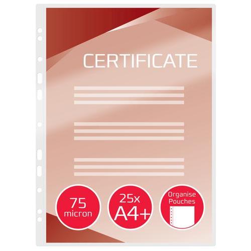 [447233] GBC Paquet de 25 Pochettes de plastification GBC A4+, 2 x 75 microns, brillantes 3747515