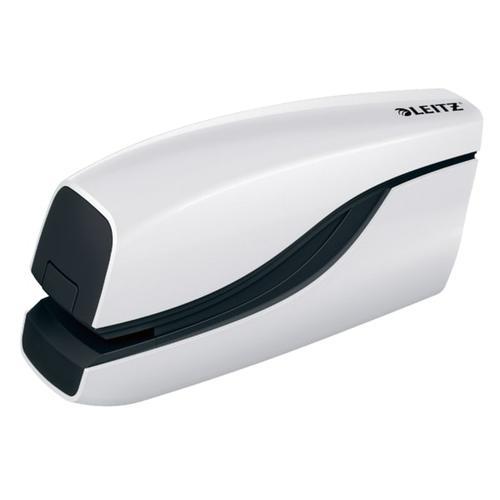 [447317] LEITZ Agrafeuse électrique WOW, fonctionnement par pile, capacité 10 feuilles, blanc, 55661001 (dont eco-taxe de 0,06 €)