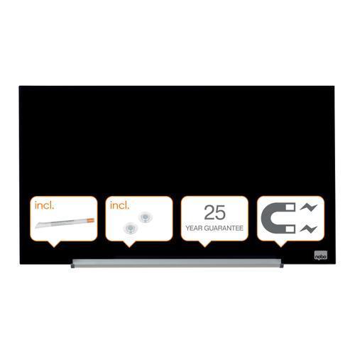 [447373] NOBO Tableau en verre - format 677 x 381 mm - noir - NOBO 1905179 (dont eco-taxe mobilier de 0,68 €)