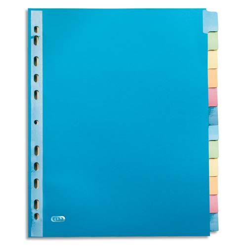 [155242] OXFORD Intercalaires Color Life, 12 positions en carte rigide 220g. Format A4+. Coloris assortis