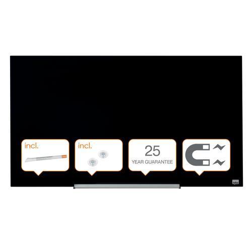 [447463] NOBO Tableau en verre - format 993 x 559 mm - noir - NOBO 1905180 (dont eco-taxe mobilier de 1,36 €)