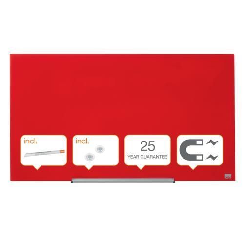 [447464] NOBO Tableau en verre - widescreen 993 x 559 mm - rouge - NOBO 1905184 (dont eco-taxe mobilier de 1,36 €)
